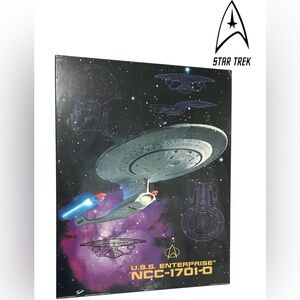 1994 STAR TREK TNG MOUNTED PRINT U.S.S ENTERPRISE NCC-1701-D VINTAGE WALL ART